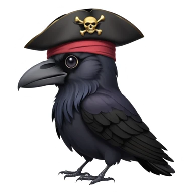 raven with a pirate hat sticker