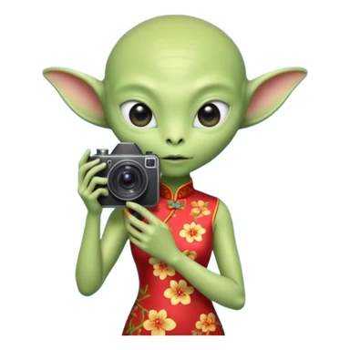 cheongsam ancient alien with camera sticker
