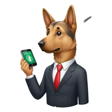A German shepherd trading stock market sticker