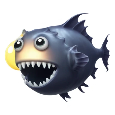 Anglerfish with glowing lure, sharp teeth, and big eyes. sticker