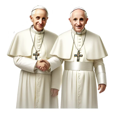 Two popes standing next to each other holding hands sticker