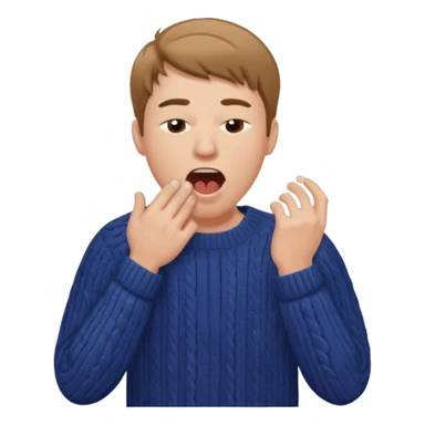 yawning man in sweater sticker
