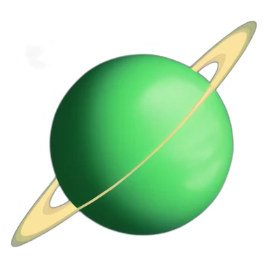 green planet with purple saturn rings and moon sticker