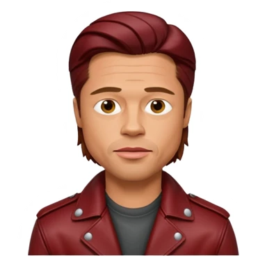 Brad Pitt, wearing dark red leather jacket sticker