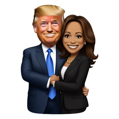 donald trump and kamala harris getting engaged sticker