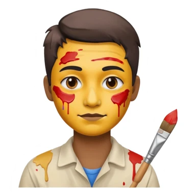 Painter with Paint Stained Face sticker