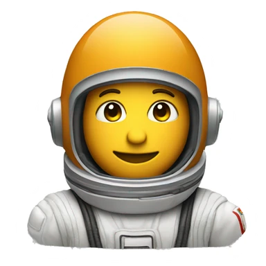 standard smiling emoji with an astronaut helmet sticker