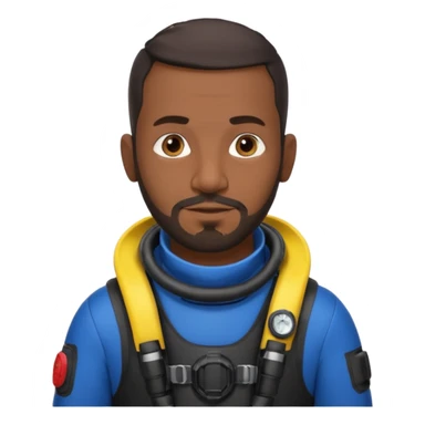 Moroccan Male 38, dark hair, short beard, slightly overweight, scuba diving sticker