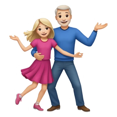 Father and daughter dancing  sticker