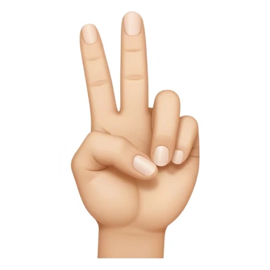 An L hand sign with the tip of the thumb touching the tip of the nose sticker