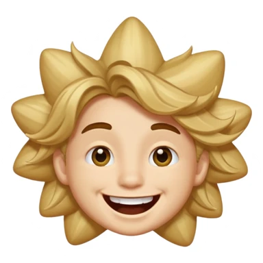 Moreno ojos de estrella riéndose y pelo asía lado sticker