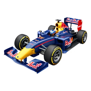 Um carro de fórmula 1 da rede Bull de 2010 com o número 5 no carro sticker