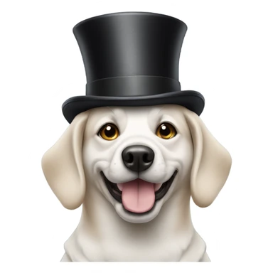 Dog wearing a top hat sticker