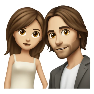 Jared Leto and girl brown hair and brown eyes  sticker