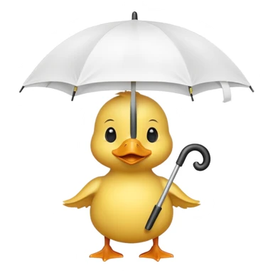 baby Duck holding white umbrella sticker