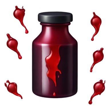 a stylish blood bottle with red liquid and a gothic cap, perfect for a vampire girl theme. sticker