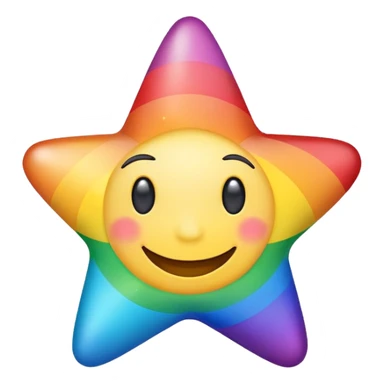 A rainbow star with a smile  sticker