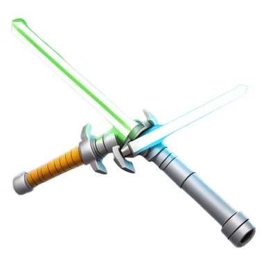 Clash of Clans aesthetic: Cinematic heroic Star Wars light sabre Emoji, rendered in a 3D vector-style similar to standard emojis with minimal shading and bold, simplified shapes. A compact, vibrant energy blade with a neon-hued, glowing edge . Stylized with a touch of interstellar elegance and a soft glowing outline, capturing the essence of a legendary energy blade with a friendly, playful manner! sticker