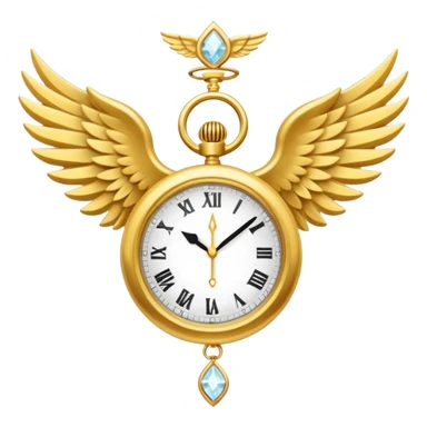 Emoji del signo Lúmiar: un reloj luminoso con alas, colores dorado y blanco, estilo minimalista, sensación de claridad, intuición y calma.”
 sticker