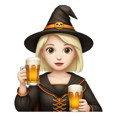 Halloween with beer sticker
