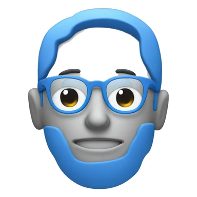 one blue Speech Balloon containing nerd face, and a laptop on background sticker