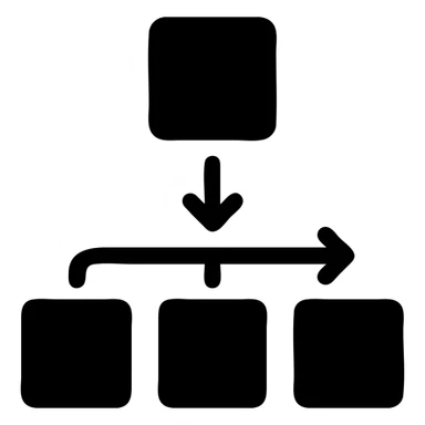 icon for "Supply Chain Experience" in black filled style, minimalistic design, logistics symbol sticker