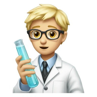 Ascientist boy, blond,  sticker