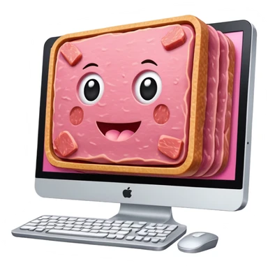 computer made of spam meat sticker