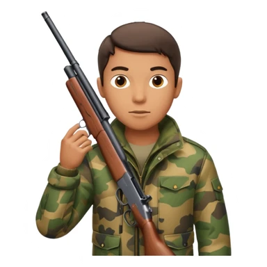 Male Hunter shooting a shotgun sticker