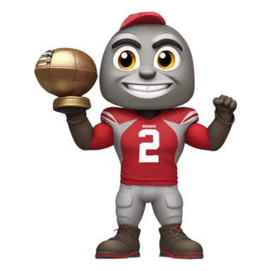 Brutus the buckeye holding a national championship trophy  sticker
