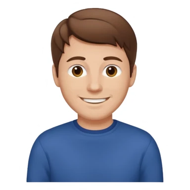 white man pullover brown hair sticker