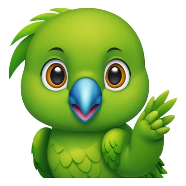 Green parrot face which doing a 'yes sir' gesture sticker