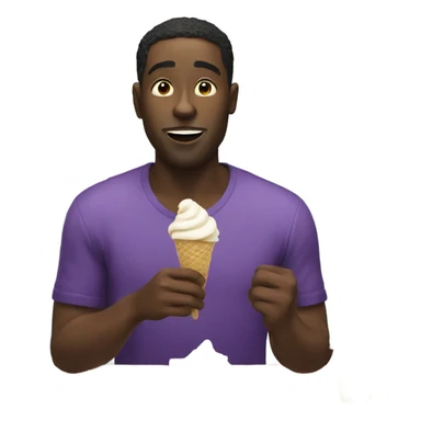 Black Man eating ice cream sticker