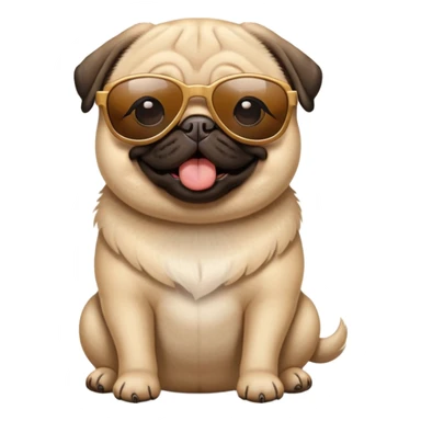 Pug wearing sunglasses sticker