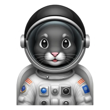 black rabbit astronaut sticker