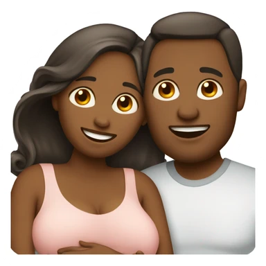 A pregnant woman with her husband  sticker