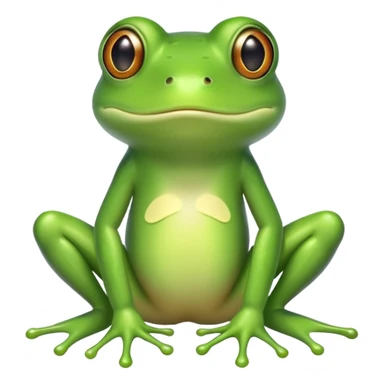 cute green frog with visible legs sitting sticker