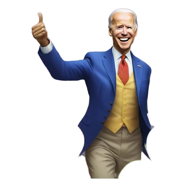 Biden having fun at a clown party dancing with clowns sticker