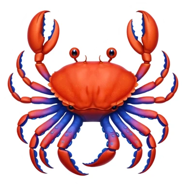 a red crab with two claws and a blue octopus are friends sticker