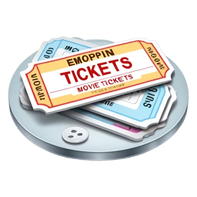 Movie tickets, streaming buttons, DVD discs  sticker