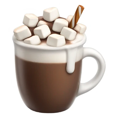 mug of hot chocolate with marshmallows and cream sticker