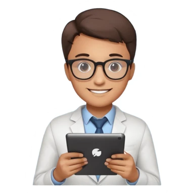 A focused person analyzing rising charts emoji sticker