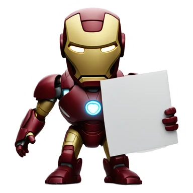 Ironman holding a sign i love you sticker