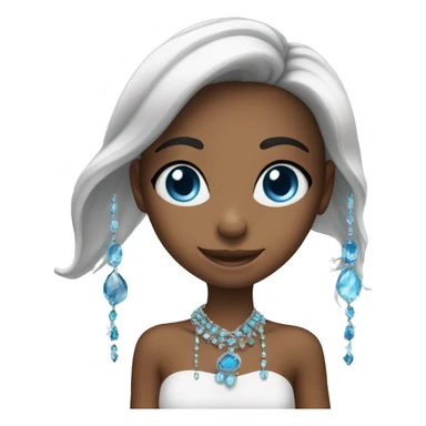 smiling girls with jewelry left one blue eyes sticker