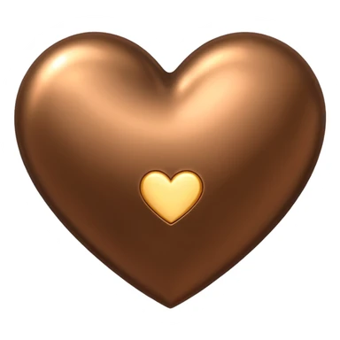 heart with a metallic bronze finish sticker