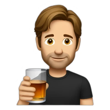 hank moody holds a glass of whisky sticker