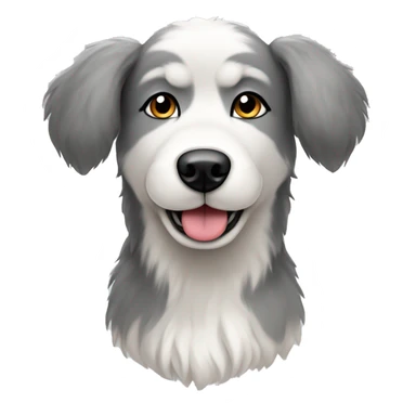 Husky poodle dog floppy ears grey and white sticker