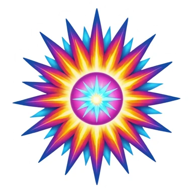 A supernova exploding in a burst of colorful energy sticker