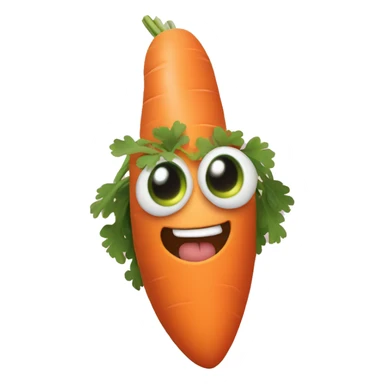 Make a carrot with love eyes sticker