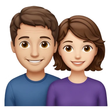 Throuple two women with short wavy brown hair, male with short brown hair sticker